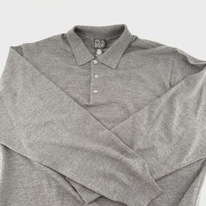 Jos A Bank Mens XL Sportswear Woolmark 100% Merino Wool Sweater Gray Italy